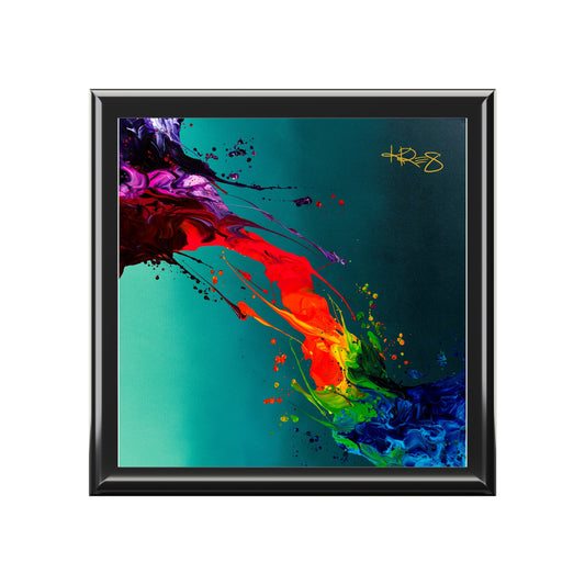 Teal Abstract Kre8 Jewelry Box / Valuables Chest