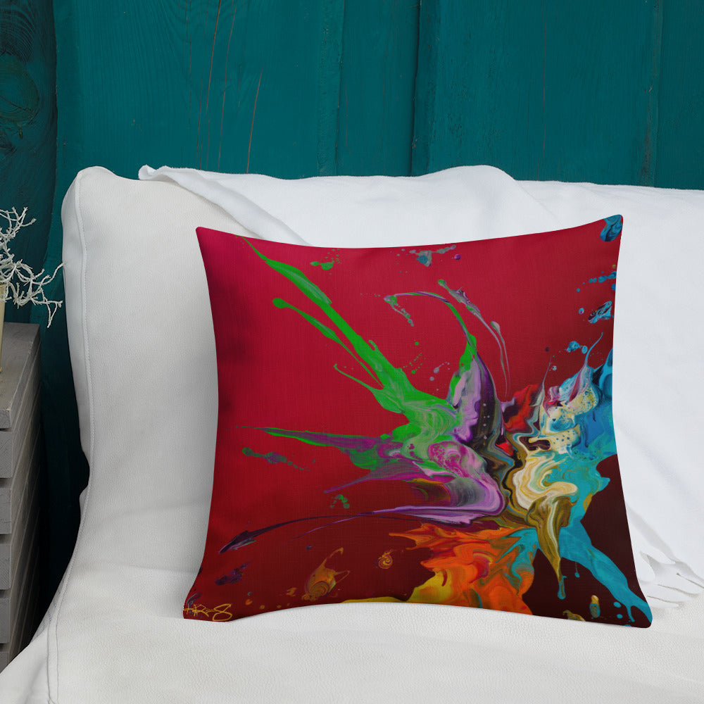 The Colors of Love Abstract Kre8 Premium Throw Pillow