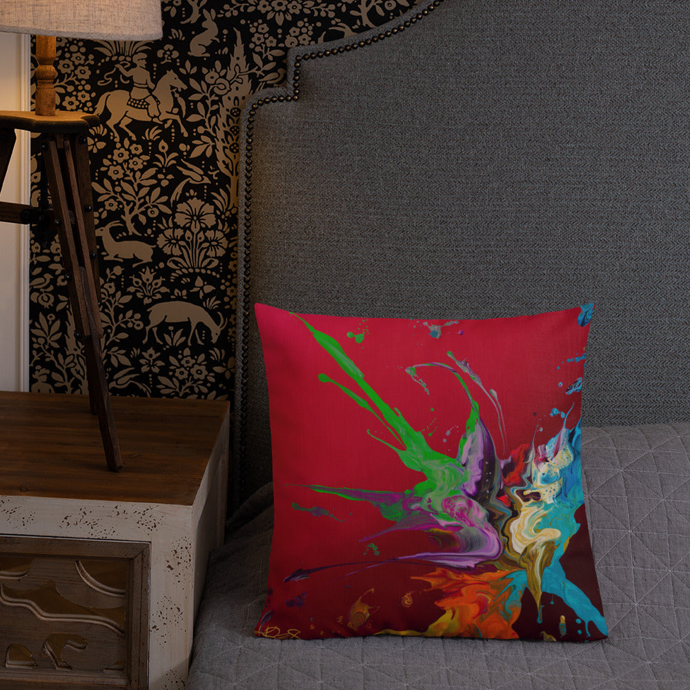 The Colors of Love Abstract Kre8 Premium Throw Pillow