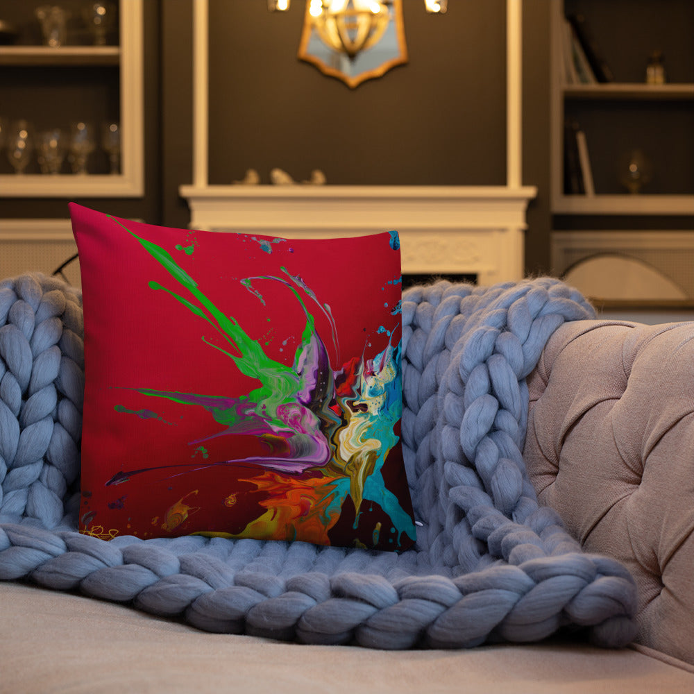 The Colors of Love Abstract Kre8 Premium Throw Pillow