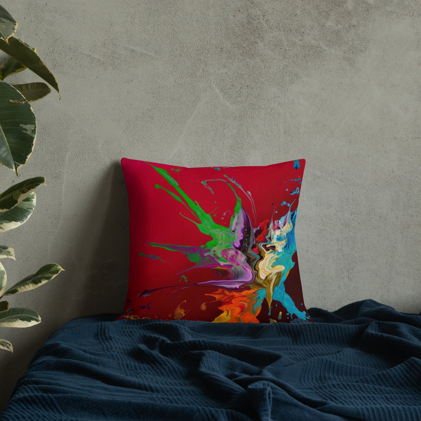 The Colors of Love Abstract Kre8 Premium Throw Pillow