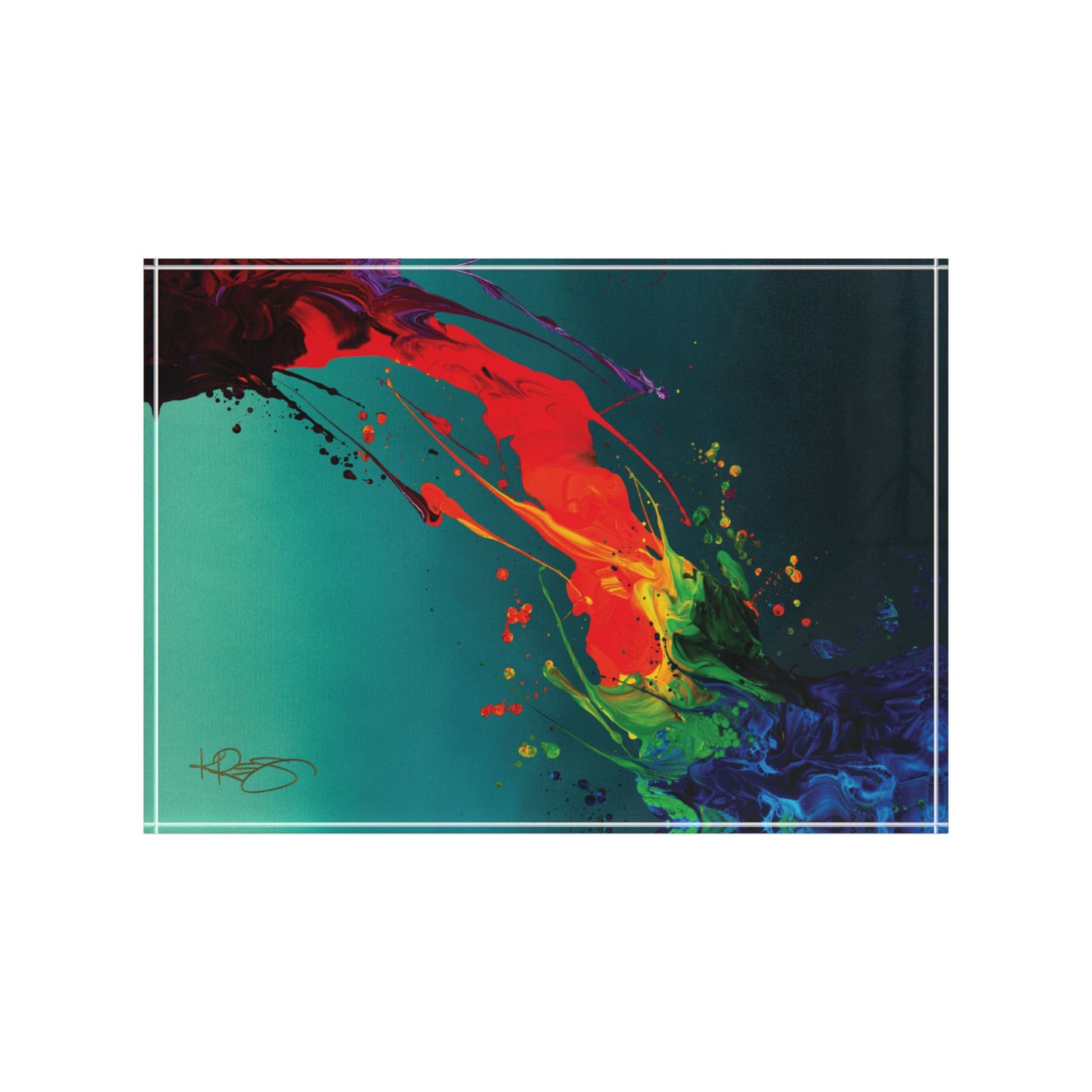 Teal Abstract Kre8 Kube Acrylic Art Blocks