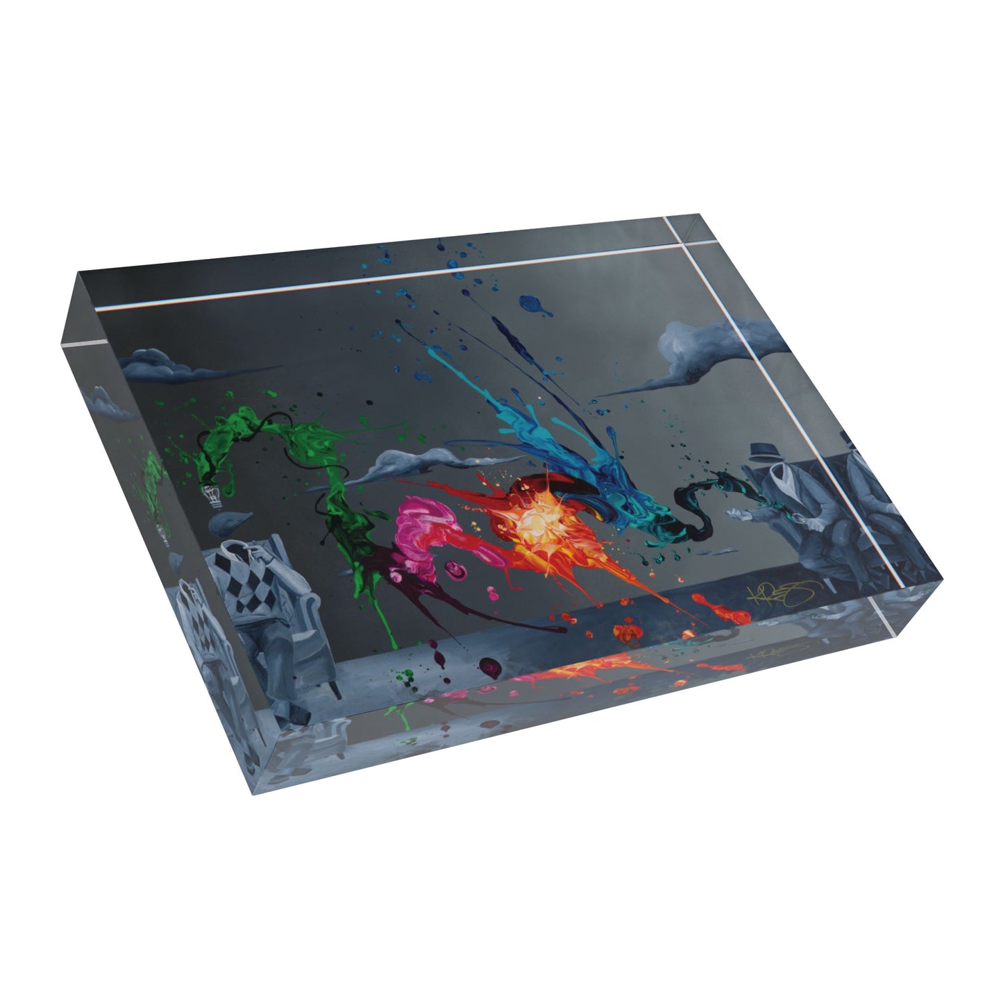 The Battle of the Minds Kre8 Kube Acrylic Art Blocks