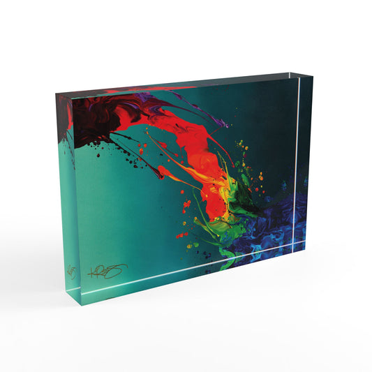 Teal Abstract Kre8 Kube Acrylic Art Blocks