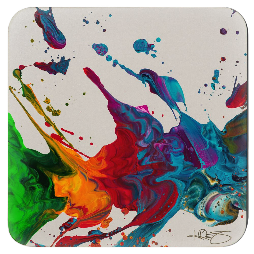 Splash of Color Kre8 Abstract Hot or Cold Drink Coaster Set