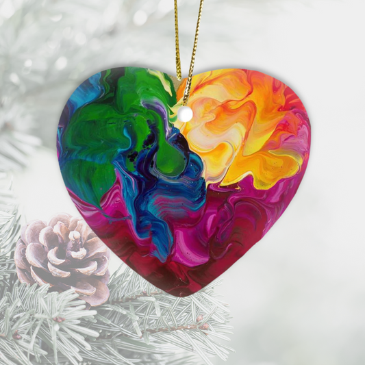 Heart of Gold Kre8 Porcelain Holiday Ornaments