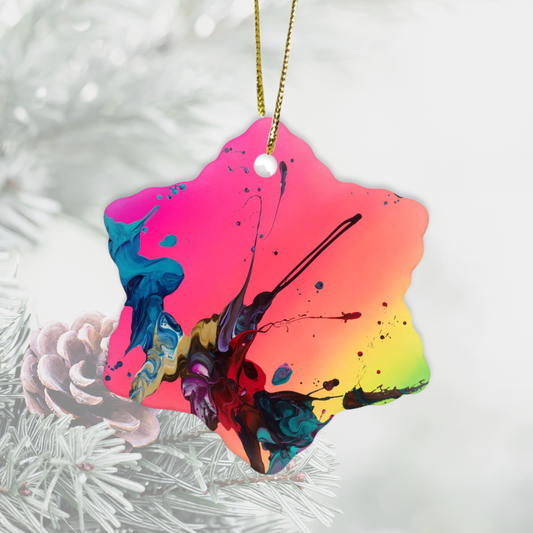 Eye Candy Abstract Kre8 Porcelain Holiday Ornaments